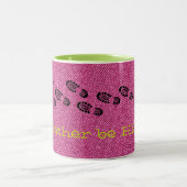 ピンクデニム私はハイキングブーツアウトドア ツートーンマグカップ (中央)