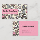 ピンクデモダンザートペストリーベーカリーケータリング 名刺 (正面/裏面)