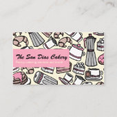 ピンクデモダンザートペストリーベーカリーケータリング  名刺 (正面)