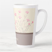 ピンクデリケートフローラアートデザイナー カフェラテマグ (右)