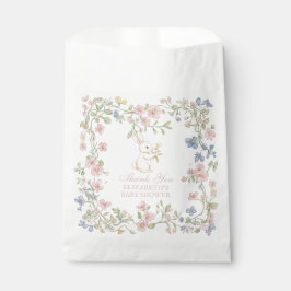 ピンクデリケートヴィンテージフローラバニーベビーシャワー フェイバーバッグ