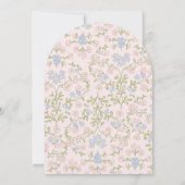 ピンクデリケートヴィンテージフローラバニーベビーシャワー 招待状 (裏面)