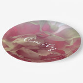 ピンクデリケート牡丹カスタムフローラ  ペーパープレート (アングル)