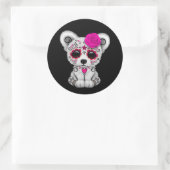 ピンクデーオブザデッドシュガースカルベアーブラック ラウンドシール (バッグ)