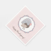 ピンクトお洒落ルコハッピーサンクスギビング スタンダードランチョンナプキン (角)