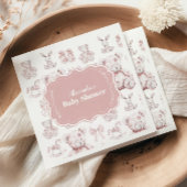 ピンクトイズトイレデジュエベイビーシャワー スタンダードカクテルナプキン