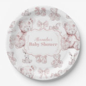 ピンクトイズトイレデジュエベイビーシャワー ペーパープレート (正面)