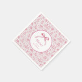 ピンクトイレコケットボウ1stバースデーガール スタンダードカクテルナプキン (角)