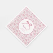 ピンクトイレコケットボウ1stバースデーガール スタンダードランチョンナプキン (角)