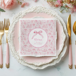 ピンクトイレコケットボウ1stバースデーガール スタンダードランチョンナプキン