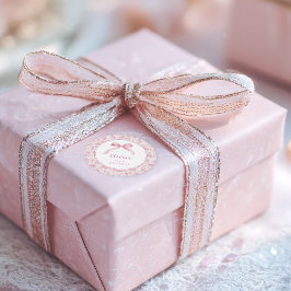 ピンクトイレコケットボウ1stバースデーガール ラウンドシール