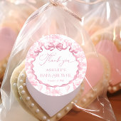 ピンクトイレサファリ動物の赤ちゃんシャワーありがとう ラウンドシール