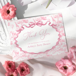 ピンクトイレサファリ動物ベビーシャワーありがとう サンキューカード