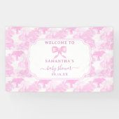 ピンクトイレジャングルアニマルズサファリチノイスリーベビー 横断幕 (横)