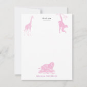 ピンクトイレジャングルアニマルズサファリチノワセリー サンキューカード (正面)