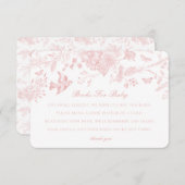 ピンクトイレジュウブズベビー招待状インサート エンクロージャーカード (正面/裏面)