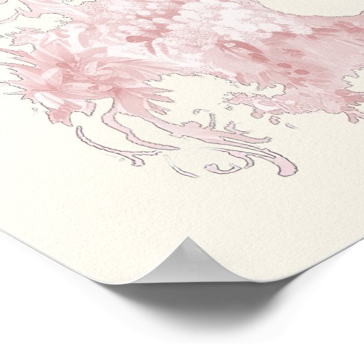 ピンクトイレテディベア赤ちゃんシャワー歓迎サイン ポスター (角)