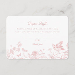 ピンクトイレデジュイオムツラッフル招待状インサート エンクロージャーカード
