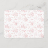 ピンクトイレデジュイオムツラッフル招待状インサート エンクロージャーカード (裏面)