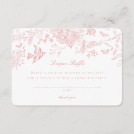 ピンクトイレデジュイオムツラッフル招待状インサート エンクロージャーカード