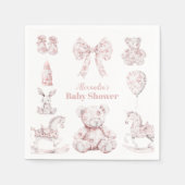 ピンクトイレデジュイトイズベビーシャワー スタンダードカクテルナプキン (正面)