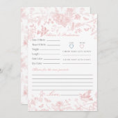 ピンクトイレデジュイフローラアドバイスベビーカード 招待状 (正面/裏面)