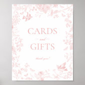 ピンクトイレデジュイフローラカードとギフトサイン ポスター (正面)