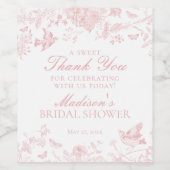 ピンクトイレデジュイフローラブライダルシャワーウィーズ ワインラベル (シングルラベル)