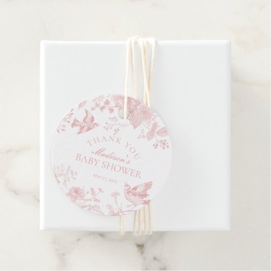 ピンクトイレデジュイフローラベビーシャワー特典 フェイバータグ (インサイチュ)