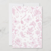 ピンクトイレデジュイベビーイン開花ベビーシャワー 招待状 (裏面)