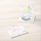 ピンクトイレデジュイヴィンテージフローラ誕生日 スクエアペーパーコースター (インサイチュ)