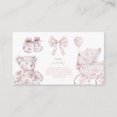 ピンクトイレデジュイ玩具赤ちゃんシャワーベビー エンクロージャーカード (正面)