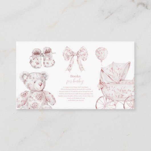 ピンクトイレデジュイ玩具赤ちゃんシャワーベビー エンクロージャーカード (正面)