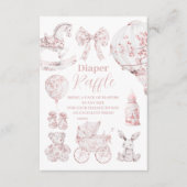 ピンクトイレデジュウイおもちゃベビシャワーディパーラッフル エンクロージャーカード (正面)