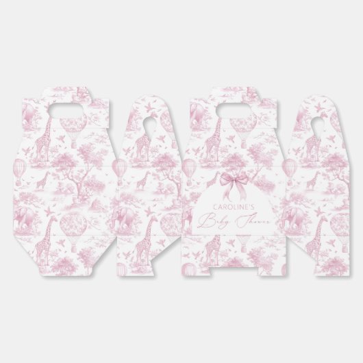 ピンクトイレデジュエサファリベイビーシャワーお気に入りボックス フェイバーボックス (見開き)