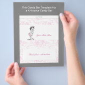 ピンクトイレベビーシャワーキャンディバーラッパー チラシ (手)