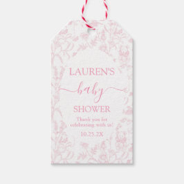 ピンクトイレベビーバベビーシャワーガールギフトラベル ギフトタグ