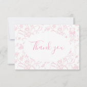 ピンクトイレベビーベイビーシャワーガールサンキューカード サンキューカード (正面)