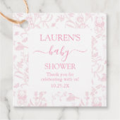 ピンクトイレベビーベイビーシャワーガール フェイバータグ (正面)