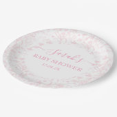 ピンクトイレベビーベイビーシャワーガール ペーパープレート (アングル)