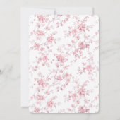 ピンクトイレロッキングホース赤ちゃんシャワー 招待状 (裏面)