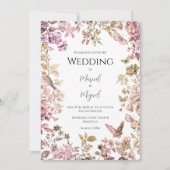 ピンクトイレヴィンテージウェディング 招待状 (正面)