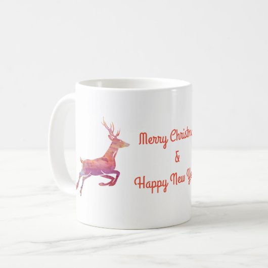 ピンクトインデアカスタムーホリデーマグ コーヒーマグカップ (正面左)