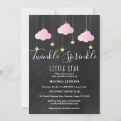 ピンクトゥインクルスプリンクルベビースプリンクルシャルボード 招待状 (正面)
