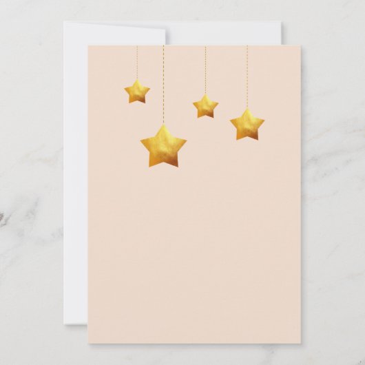 ピンクトゥインクルツインクルスターベビーシャワー招待状 招待状 (裏面)