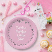 ピンクトゥインクルリトルスターベビーガールパーティープレート ペーパープレート (パーティー)