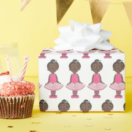 ピンクトゥットバレエ誕生日ダンス先生バレリーナ ラッピングペーパー (誕生日パーティー)