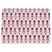 ピンクトゥットバレエ誕生日ダンス先生バレリーナ ラージペーパーバッグ (正面)