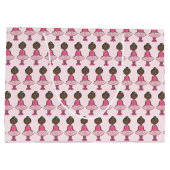 ピンクトゥットバレエ誕生日ダンス先生バレリーナ ラージペーパーバッグ (裏面)