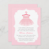 ピンクトゥバレリーナガールベビーシャワー招待状 招待状 (正面/裏面)